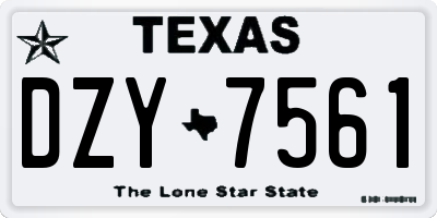 TX license plate DZY7561