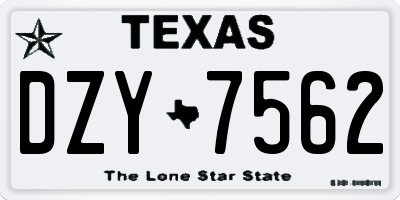 TX license plate DZY7562