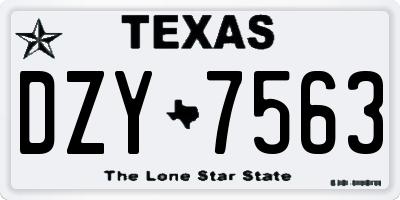 TX license plate DZY7563