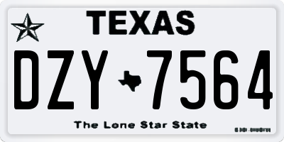 TX license plate DZY7564