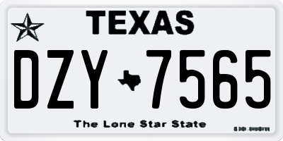 TX license plate DZY7565