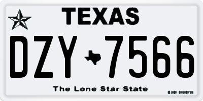 TX license plate DZY7566