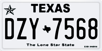 TX license plate DZY7568