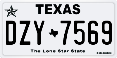 TX license plate DZY7569