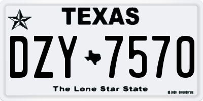 TX license plate DZY7570