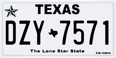 TX license plate DZY7571