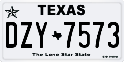 TX license plate DZY7573