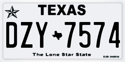 TX license plate DZY7574