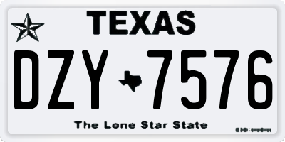 TX license plate DZY7576