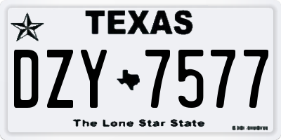 TX license plate DZY7577