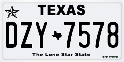 TX license plate DZY7578