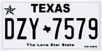 TX license plate DZY7579