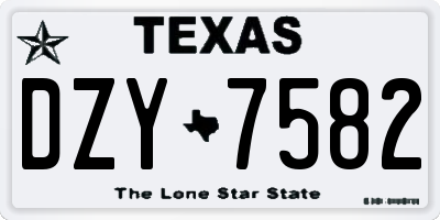 TX license plate DZY7582