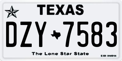 TX license plate DZY7583