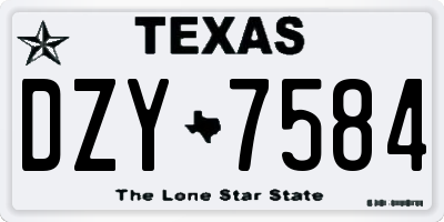 TX license plate DZY7584