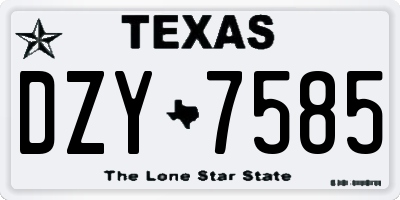 TX license plate DZY7585