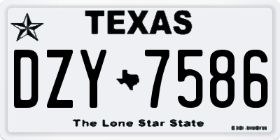 TX license plate DZY7586