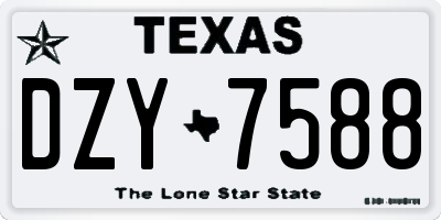 TX license plate DZY7588