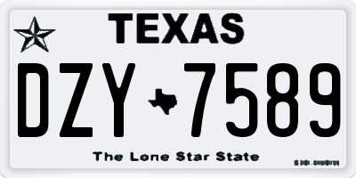 TX license plate DZY7589