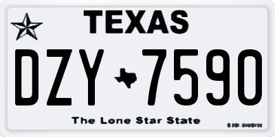 TX license plate DZY7590