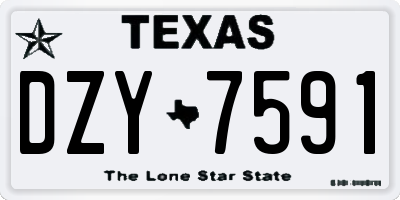 TX license plate DZY7591