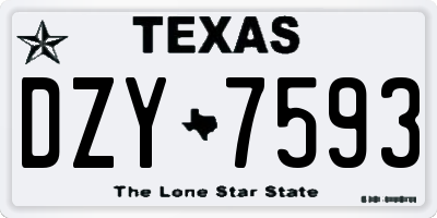 TX license plate DZY7593