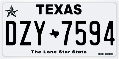 TX license plate DZY7594