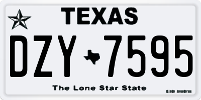 TX license plate DZY7595