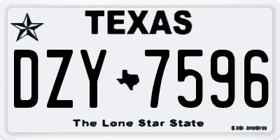 TX license plate DZY7596