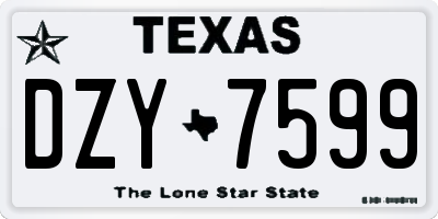 TX license plate DZY7599