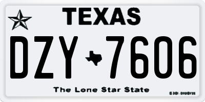 TX license plate DZY7606