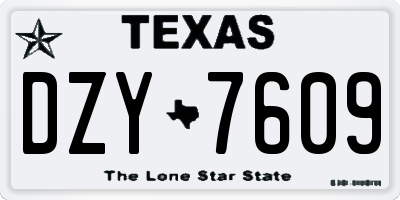 TX license plate DZY7609