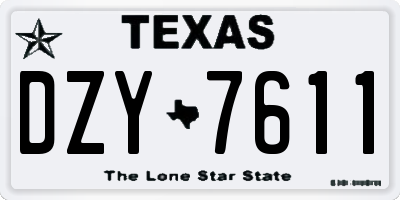 TX license plate DZY7611