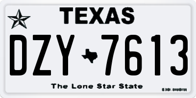 TX license plate DZY7613