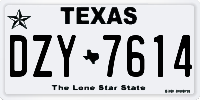 TX license plate DZY7614