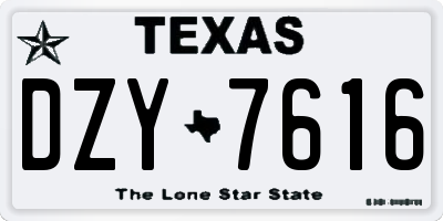 TX license plate DZY7616