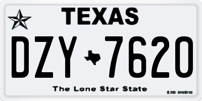 TX license plate DZY7620