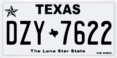 TX license plate DZY7622