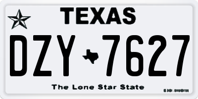 TX license plate DZY7627