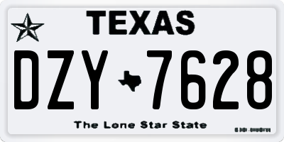 TX license plate DZY7628