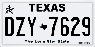 TX license plate DZY7629