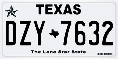 TX license plate DZY7632