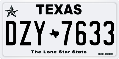 TX license plate DZY7633