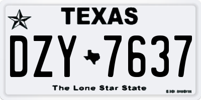 TX license plate DZY7637