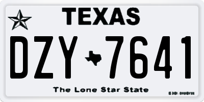 TX license plate DZY7641