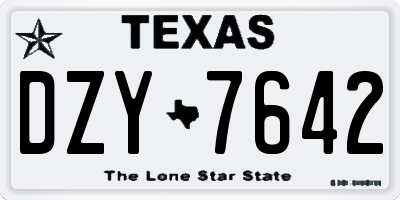 TX license plate DZY7642