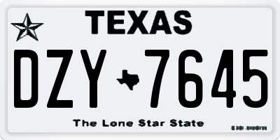 TX license plate DZY7645