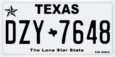 TX license plate DZY7648