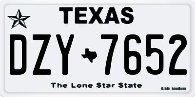 TX license plate DZY7652