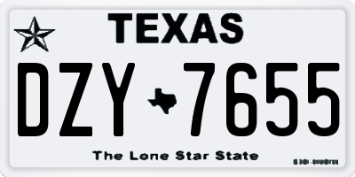 TX license plate DZY7655